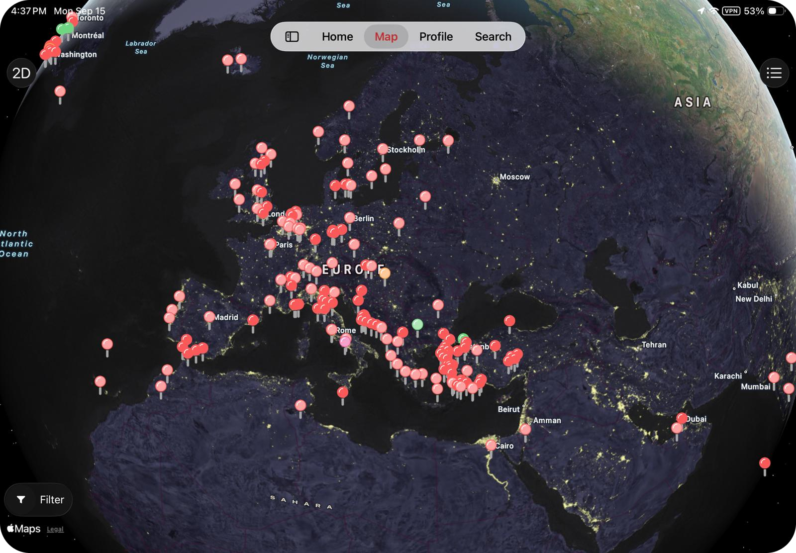 Screenshot from Pin Traveler V4 iPad Edition